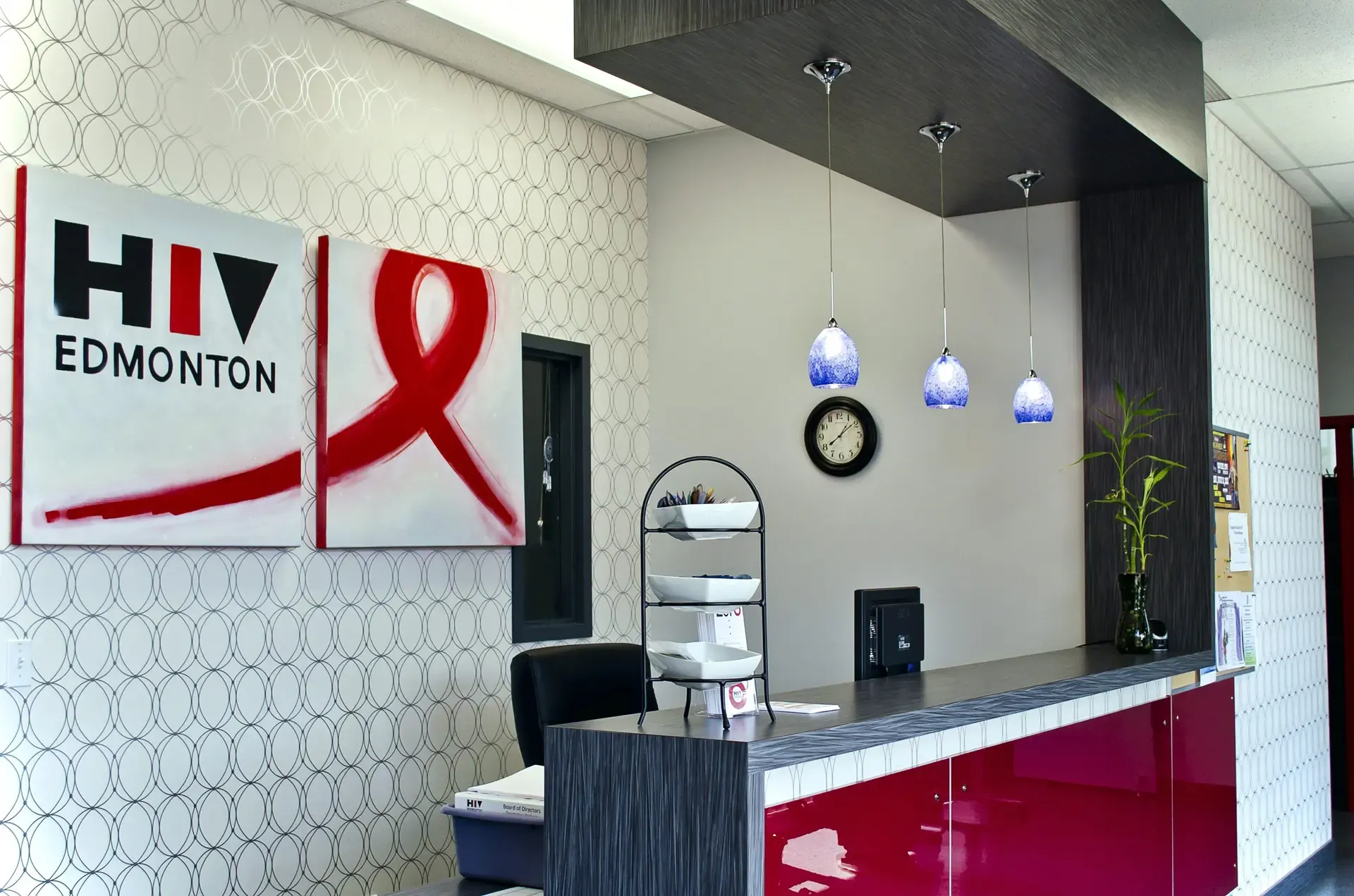 HIV Edmonton Red Ribbon Building reception area